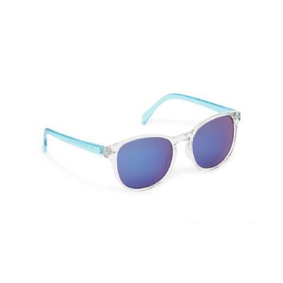 Blue tinted round frame sunglasses